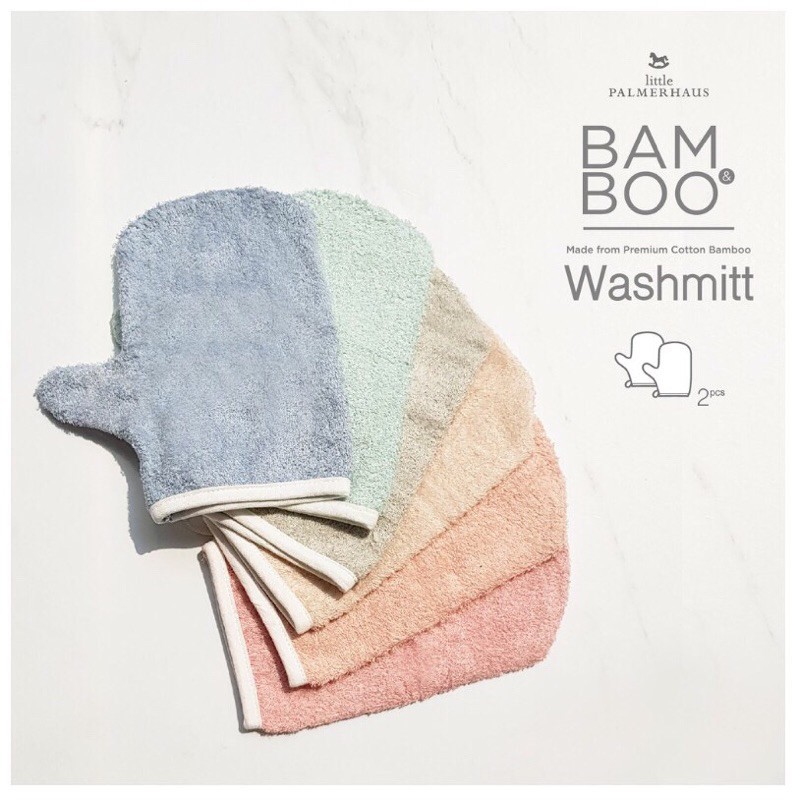 Washlap Tangan Bayi Washmitt Little Palmerhaus Bamboo Washmit Wash Mitt 2pcs