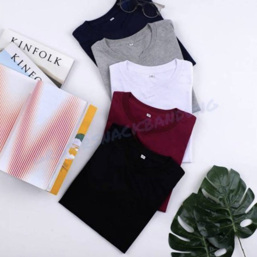Woman Basic Tee V-Neck / Kaos Polos Wanita Kerah V / Kaos Polos Katun Adem