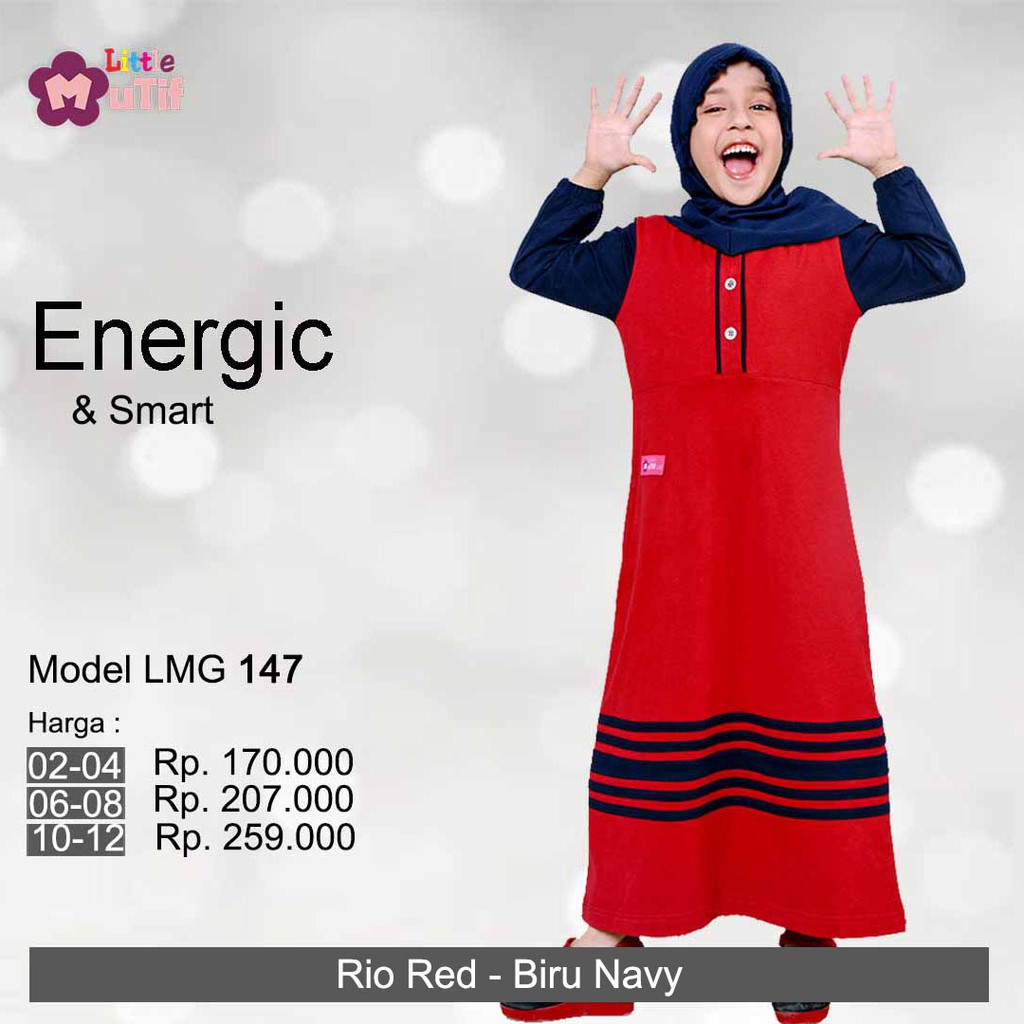 Gamis Anak Little Mutif LMG 147 Rio Red