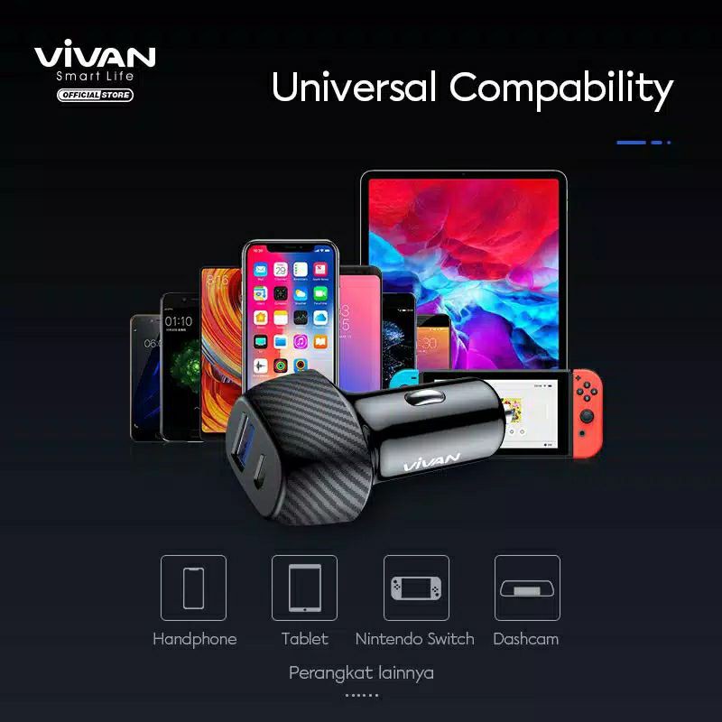 Vivan CC02P Car Charger 36W Quick Charge