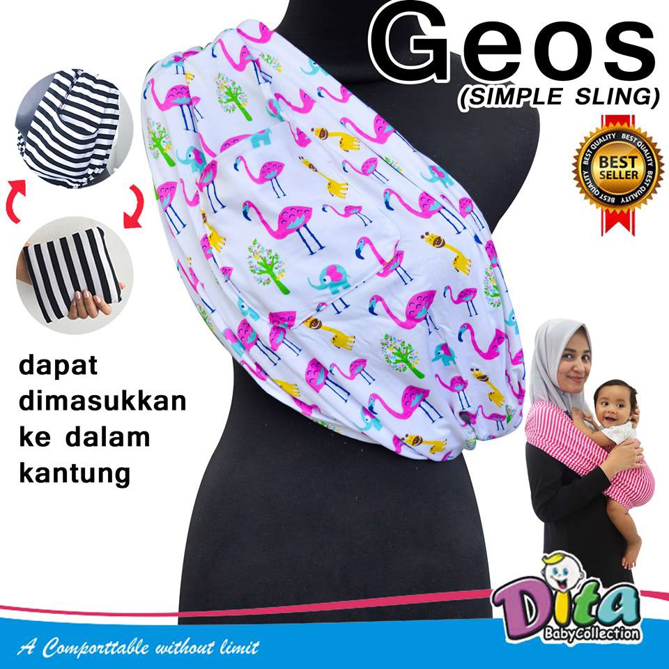 (TIDAK BOLAK BALIK)Premium geos gendongan kaos geos baby  gendongan samping