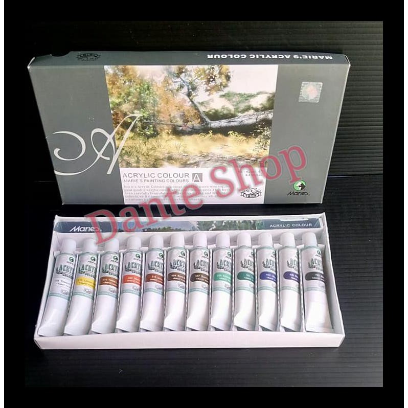 

BARU CAT ACRYLIC MARIE'S 12 WARNA PERALATAN MELUKIS MURAH
