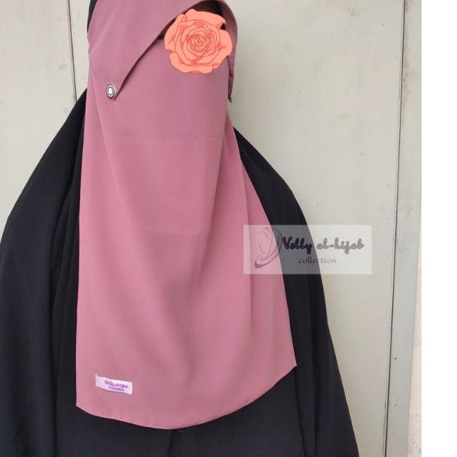 ✭ Cadar Niqob Poni Kancing 2 Layer Ceruti Baby Doll Murah Berkualitas by Velly al-hijab ☺