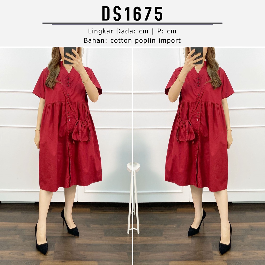 DS1675 Vella Cotton Dress | Dress Imlek CNY Busui