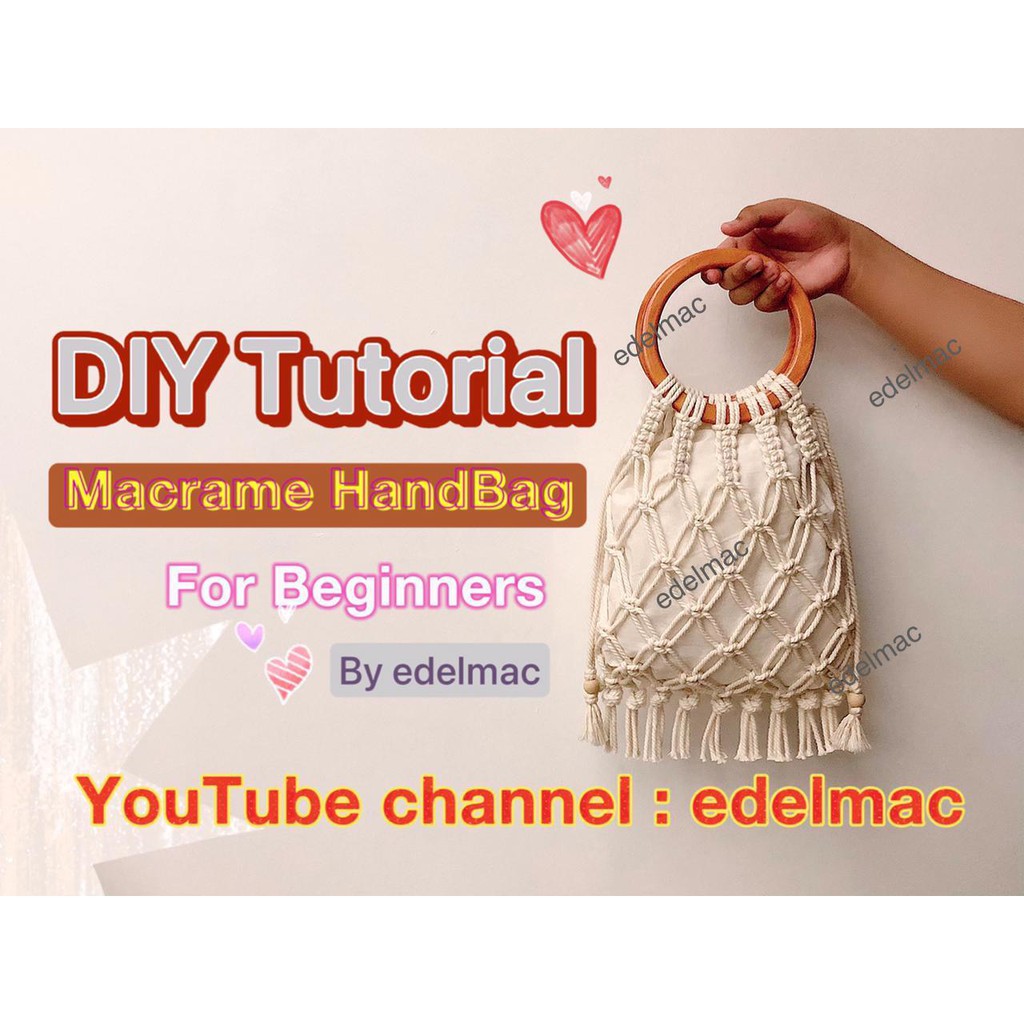 DIY Paket edelmac Macrame Handbag Kit | Tas Tenteng Handcraft