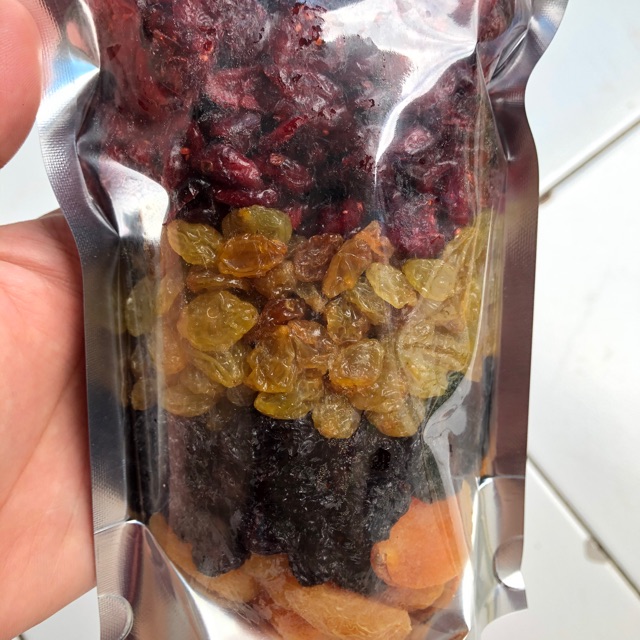 

Paket Mix Fruit 300gr (cranberry, golden raisin, dark raisin, apricot)