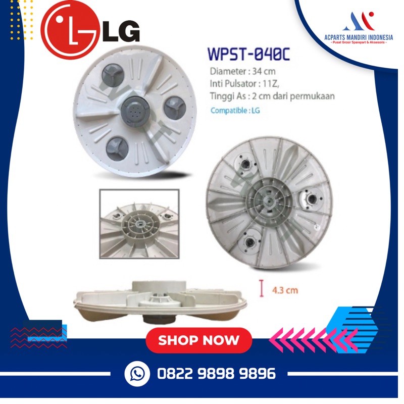 PULSATOR MESIN CUCI LG DIAMETER 34CM GIGI 11