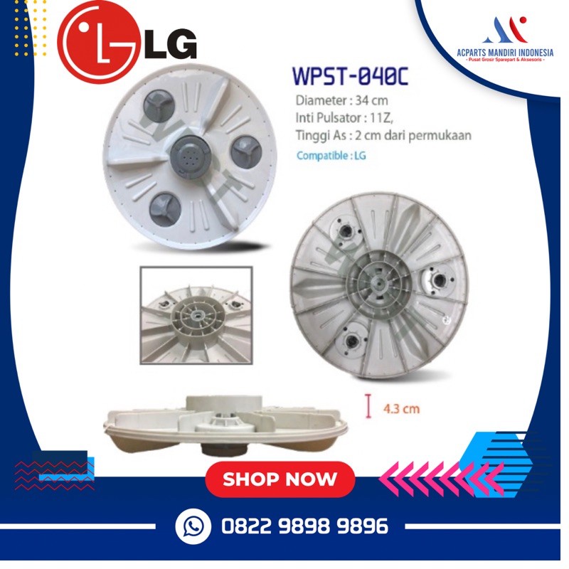 PULSATOR MESIN CUCI LG DIAMETER 34CM GIGI 11