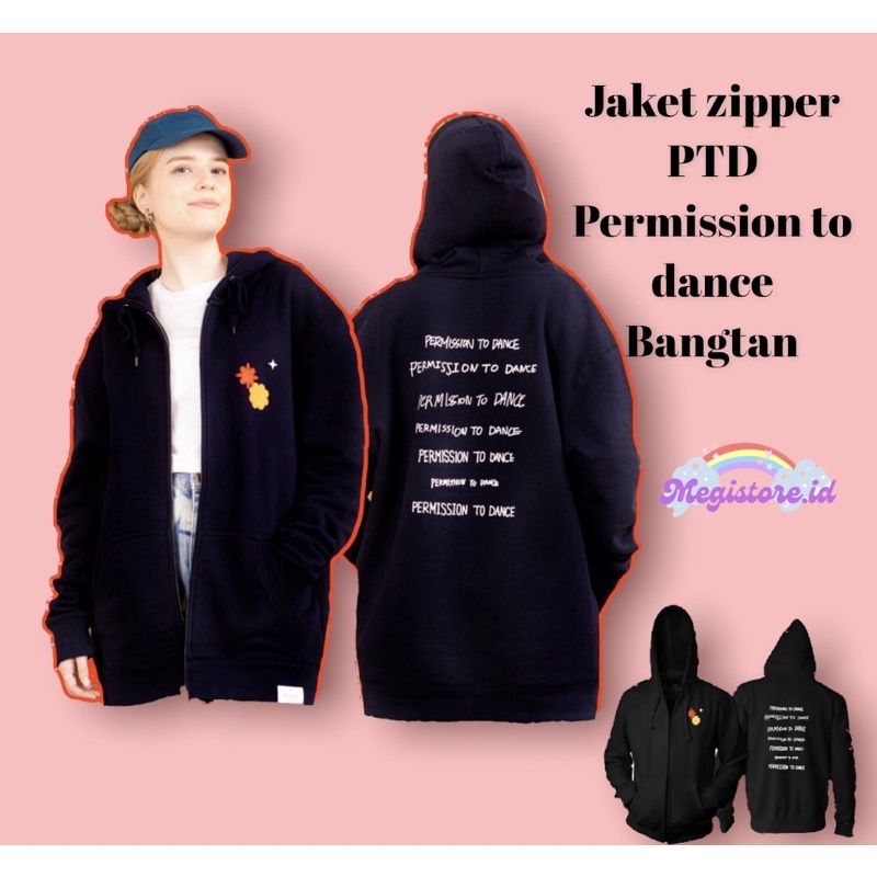 JAKET ZIPPER PTD PERMISSION TO DANCE BTS MURAH