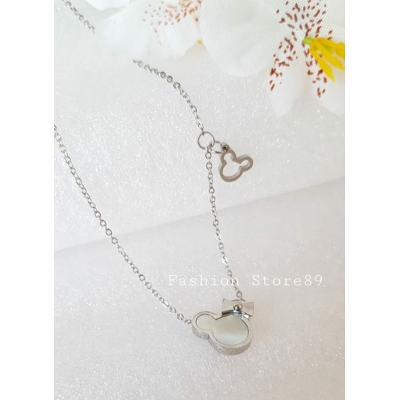 Kalung Mickey Import Titanium Antikarat Silver Rosegold Bestseller