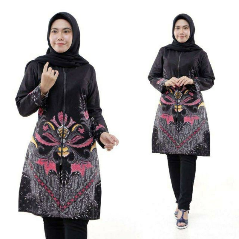 BATIK COUPLE KEMEJA TUNIK SHIBORI JUMPUTAN TERBARU size s_3L /HRB026 YELBOR