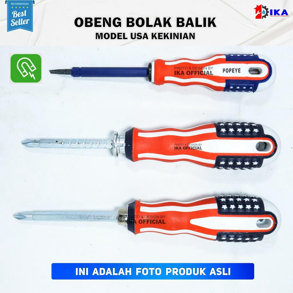 Obeng Bolak Balik USA Amerika 4 Inch Obeng Plus Minus Termurah Obeng 2 Way USA 4 inch