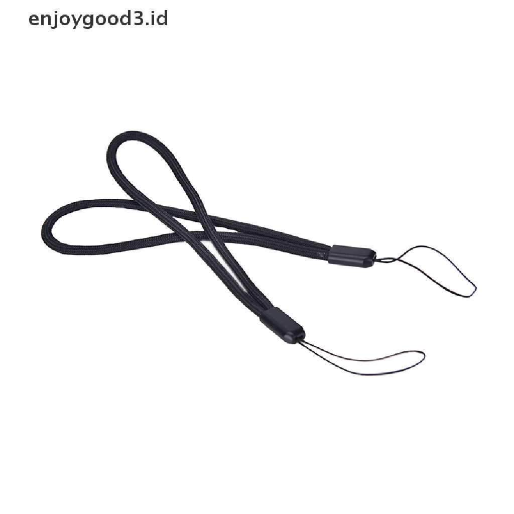 (Rready Stock) 5x Tali Lanyard Bahan Nilon Warna Hitam Untuk Kamera Ponsel iPod USB mp3 mp4 (ID)