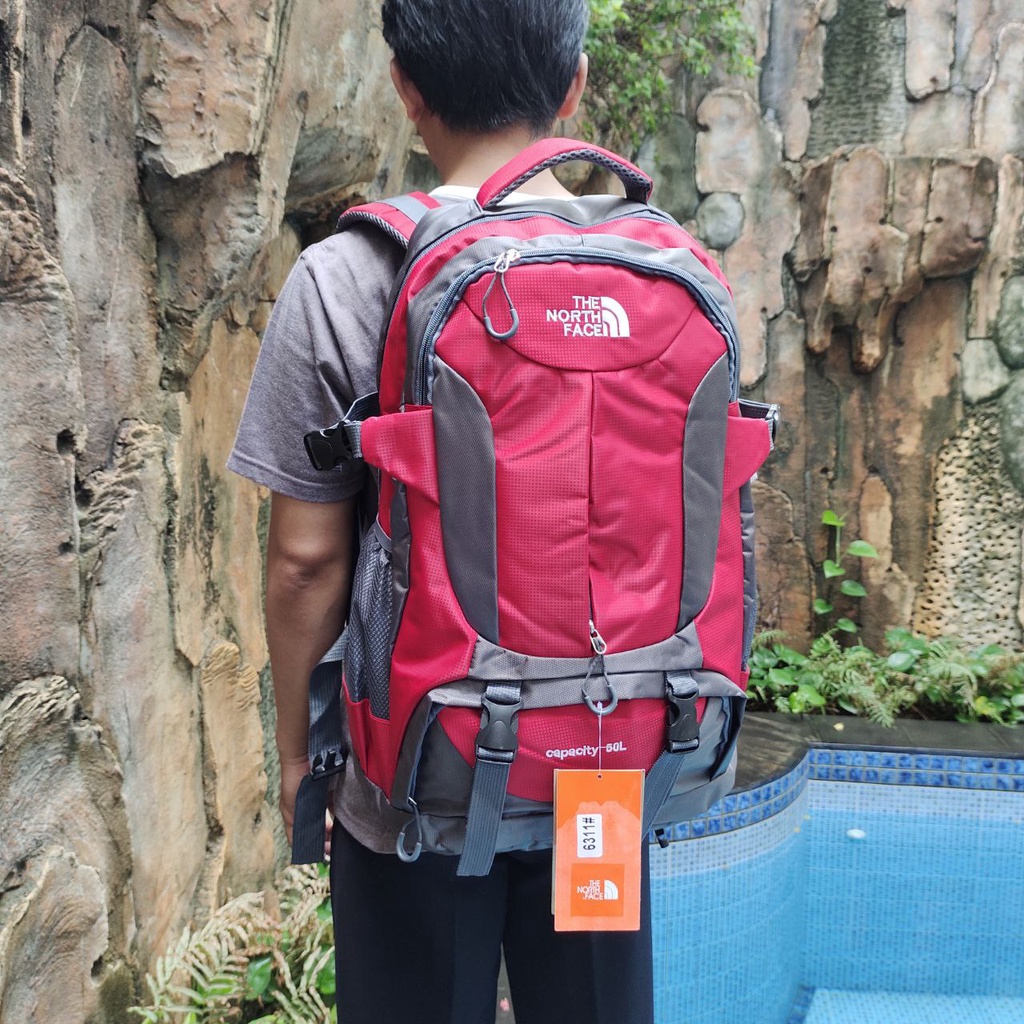 TAS GUNUNG THE NORTH FACE TNF RANSEL 50L PUNGGUNG CARRIER CAMPING MURAH TERKINI TERBARU TPW GROSIR 6