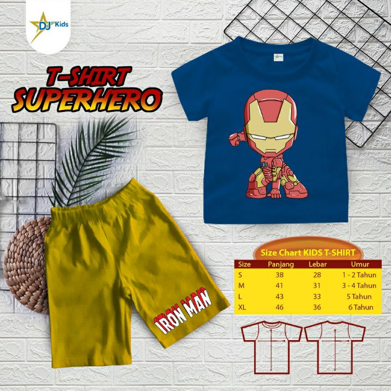 Setelan anak laki-laki superhero/t-shirt superhero