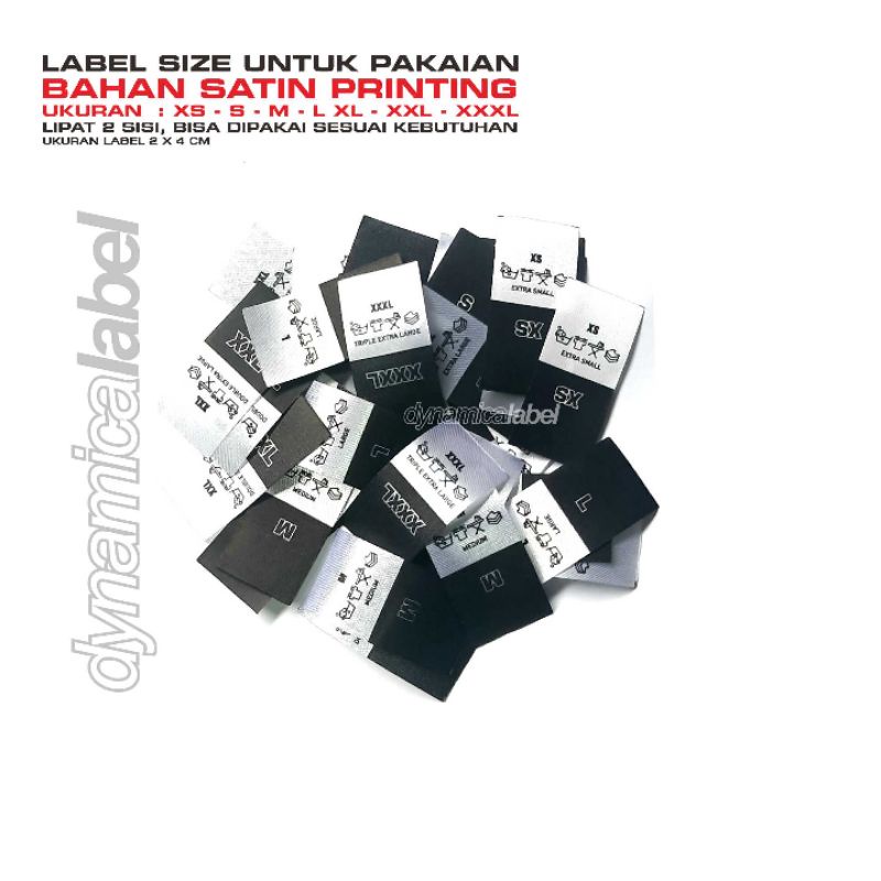 

Label Slip Size Bahan Satin Printing Ukuran 2 x 4 cm