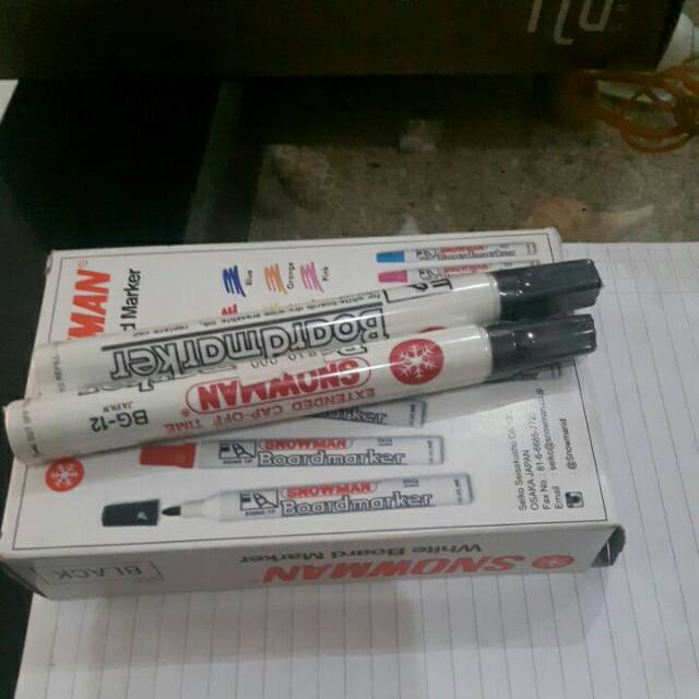 Jual Spidol snowman 1 pak hitam | Shopee Indonesia