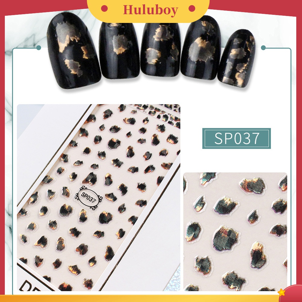 Huluboy Huluboy♡ Stiker Kuku 3D Motif Snowflake / Bunga / Bintang Anti Air Untuk Dekorasi Nail Art