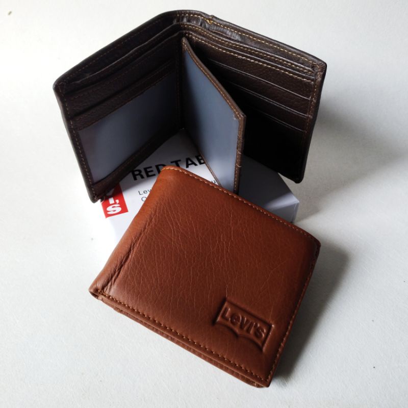 Dompet kulit Levi's original Dompet Pria Kulit Embos