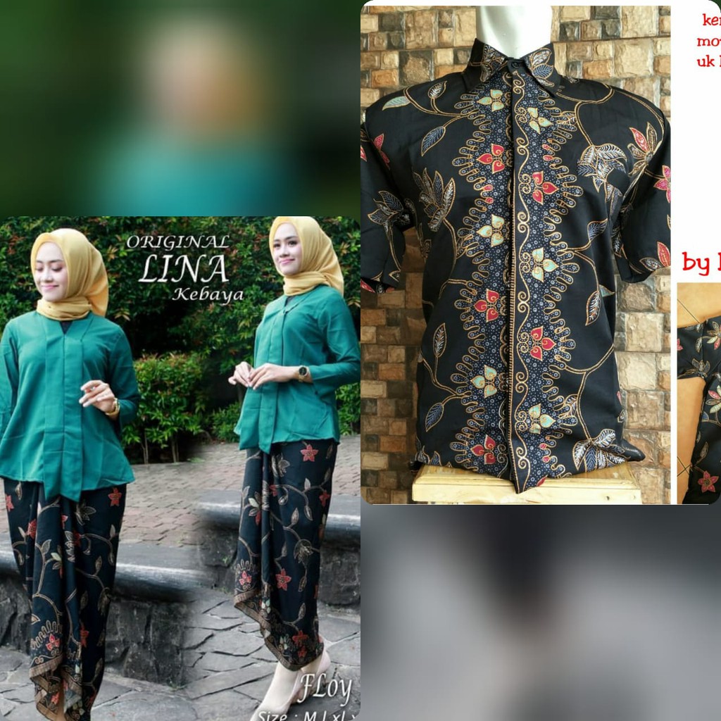 Fashion Couple Kebaya Kutubaru Floy Dan Kemeja Pendek Couple Terbaruu