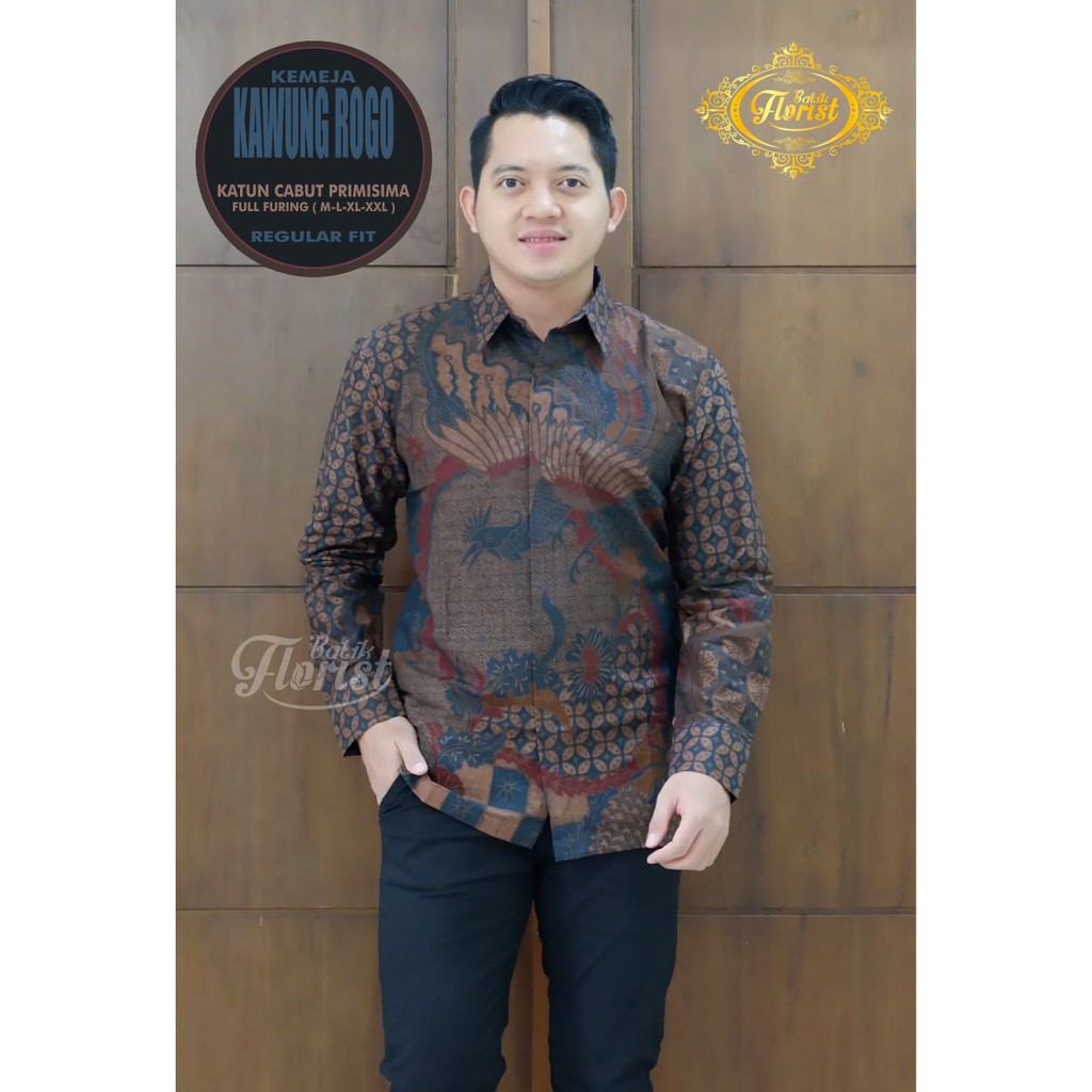 KAWUNG ROGO Batik Pria Full Furing Bahan Katun Cabut Primisima