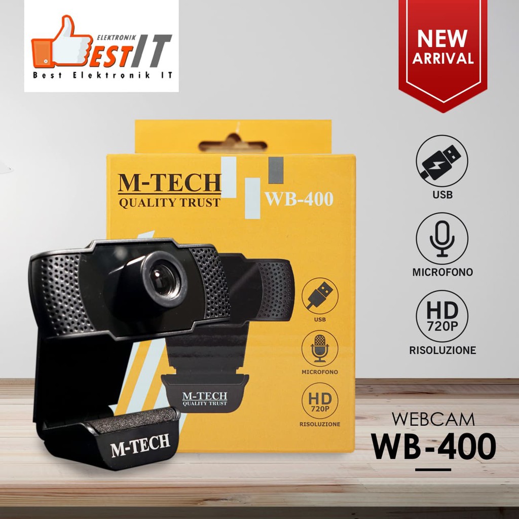 Webcam 720P M-TECH WB400 With Microphone