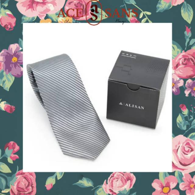 Alisan Dasi Salur Biasa Silver ALDS001| Dasi | Alisan | Dasi Salur | Original