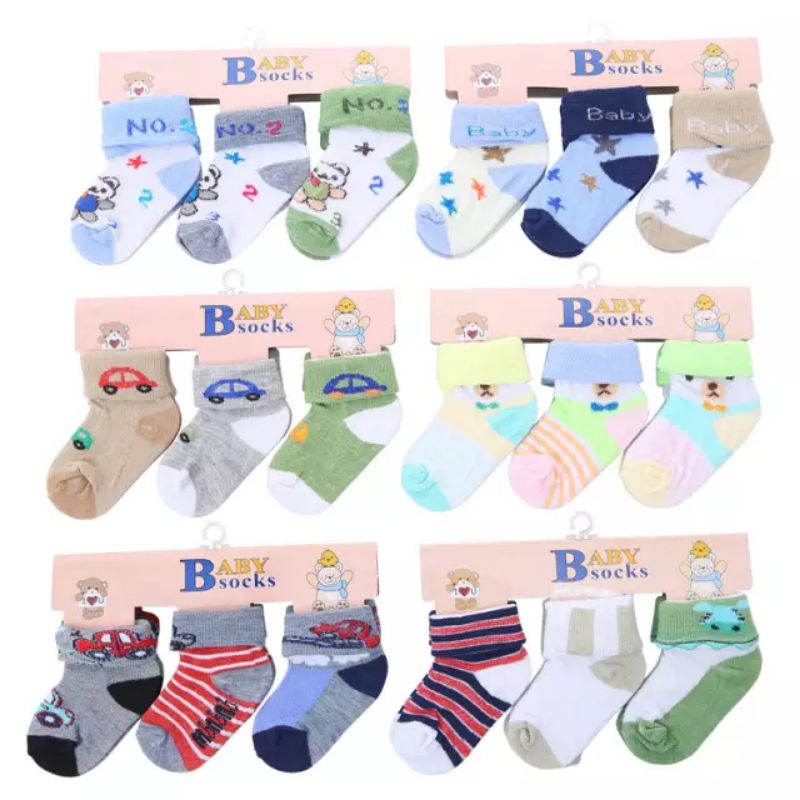 Kaos Kaki Bayi isi 1 set isi 3 Pasang Baby Kingdom SNI