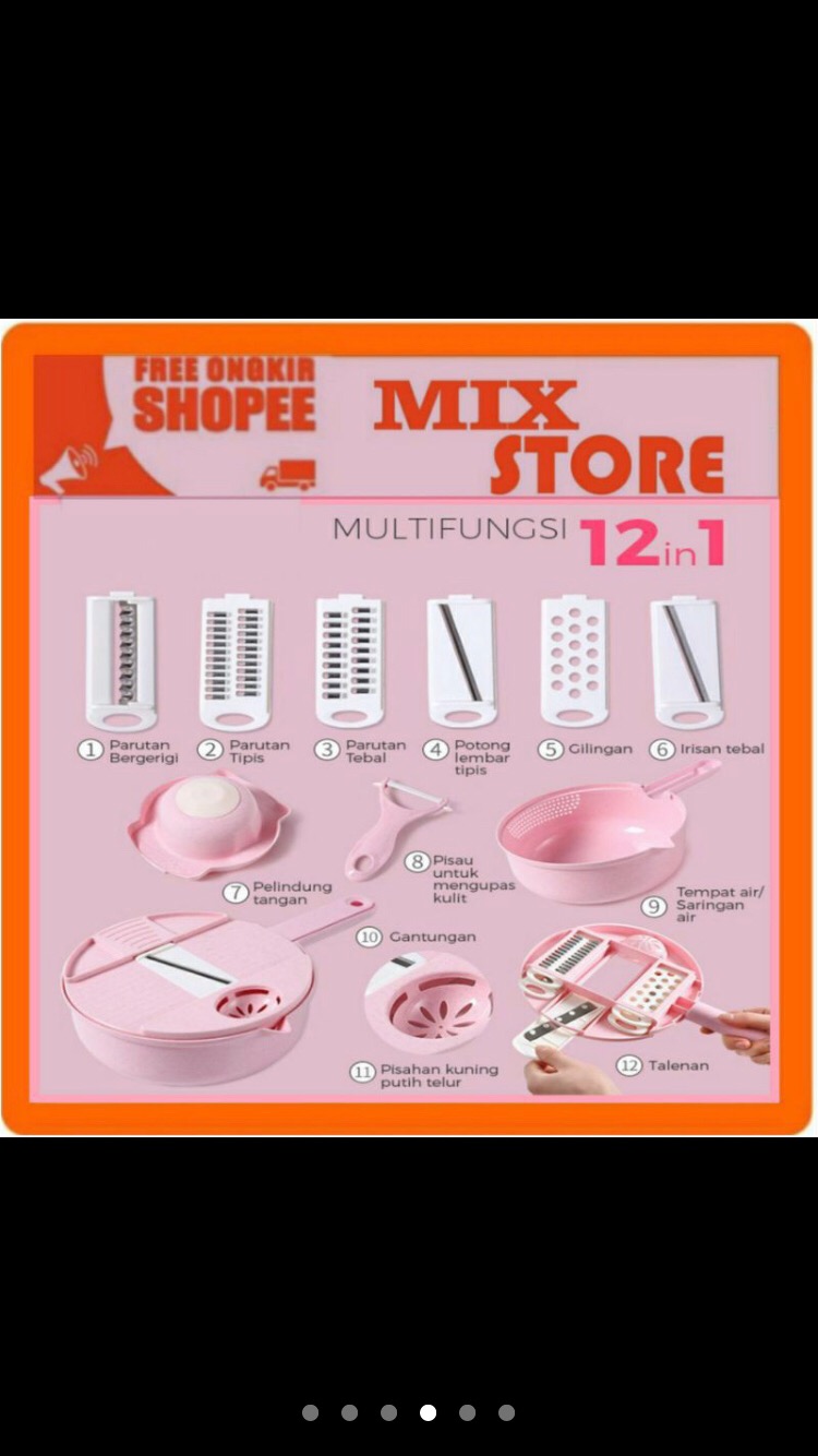 Parutan Serbaguna Alat Potong Kentang  12 In 1 Parutan Multifungsi Alat Pemotong Sayur 12 In 1