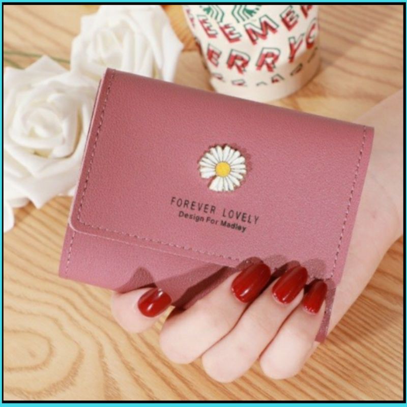 Dompet lipat Wanita Lovely Daisy Women Wallet Murah Remaja Walet pendek Cewek Branded Korea