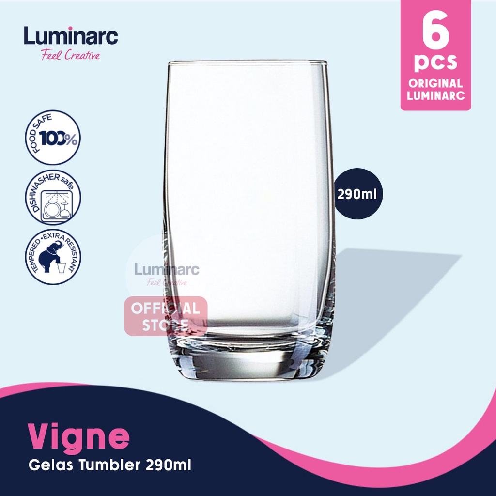 Jual Luminarc Gelas Tumbler Vigne 6pc 290ml Shopee Indonesia 2095