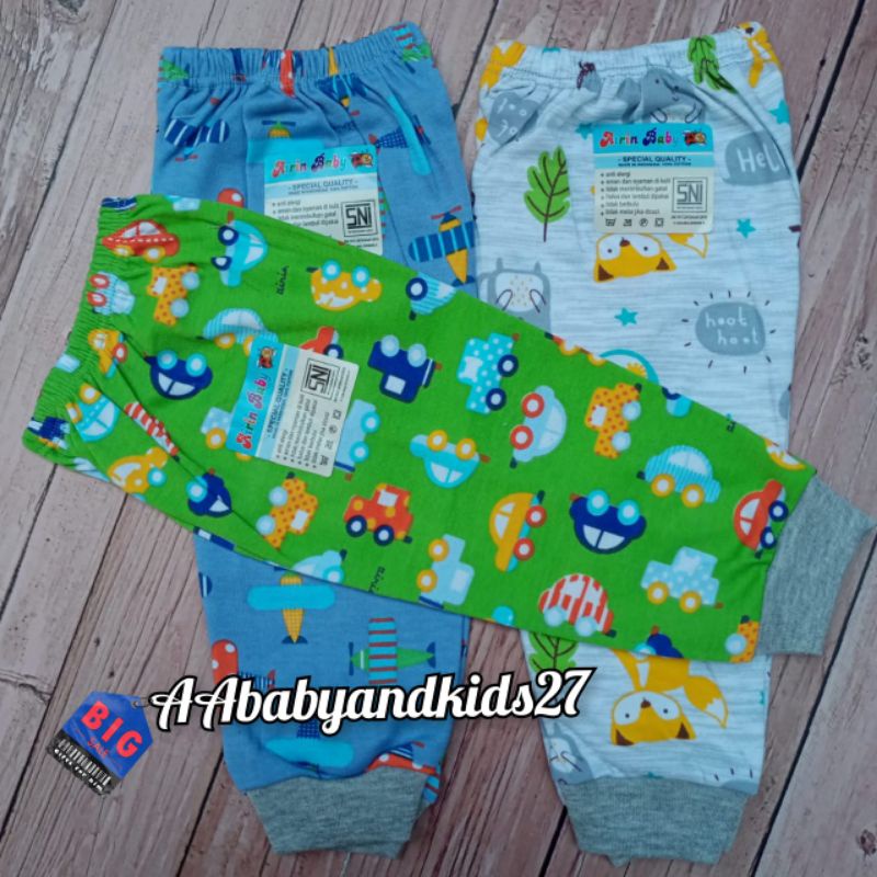 PRODUK TERBARU!!!AIRIN 3PC Celana Panjang Fullprint Warna Usia Newborn SNI HIGHT QUALITY