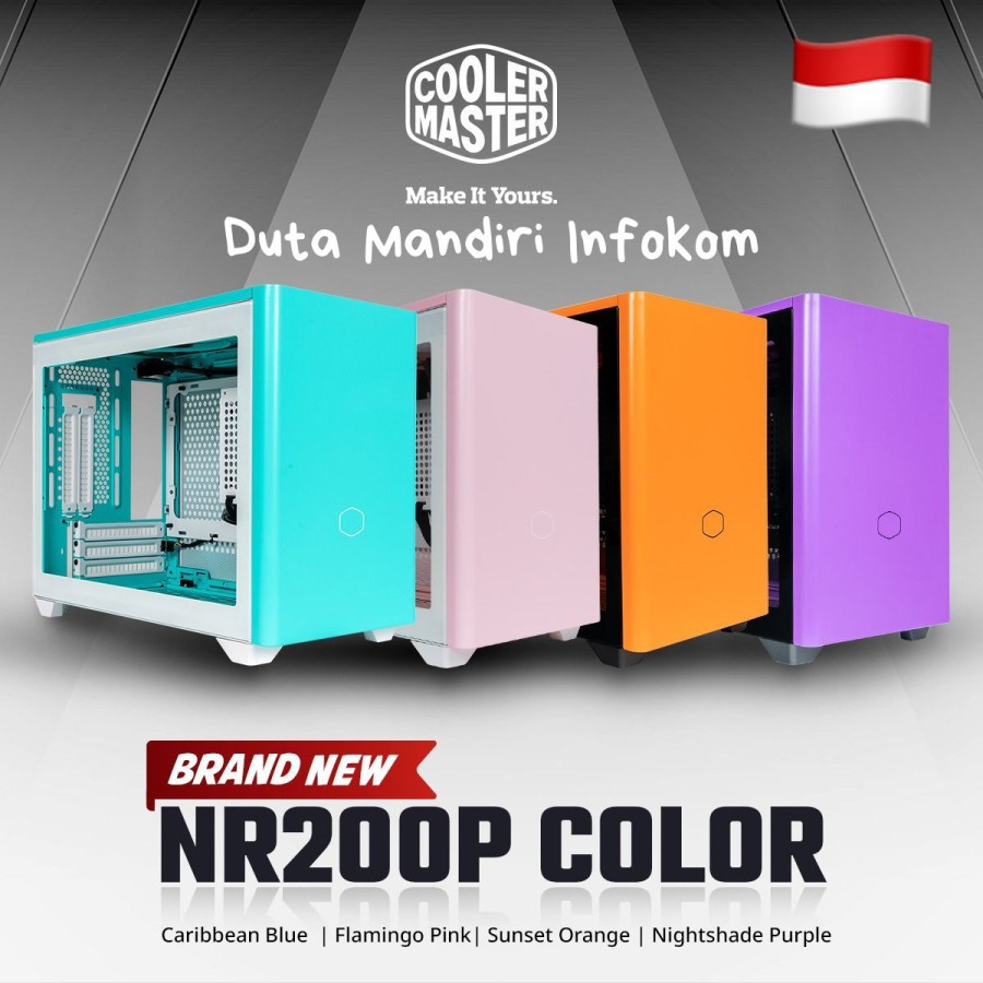 Cooler Master MasterBox NR200P Color - Tempered Glass Mini-ITX Case