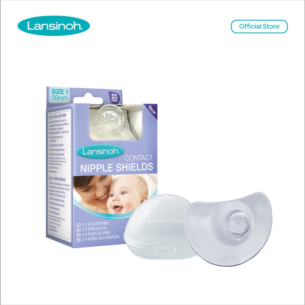 Castle - Lansinoh Contact Nipple Shields With Protective Case x2 20mm - 24mm / Pelindung Puting Busui