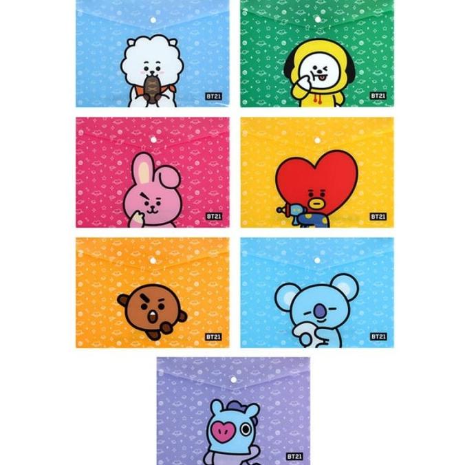 

MAP BT21 BANGTAN BOYS DOCUMENT FILE HOLDER UKURAN A4 TERMURAH lucu