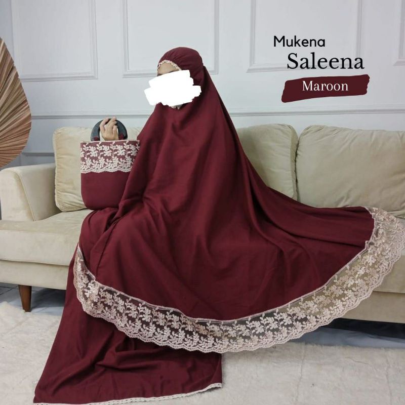 MUKENA SALEENA GAYO / MUKENA DEWASA SALEENA SERIES / MUKENA DEWASA KATUN PREMIUM + TAS