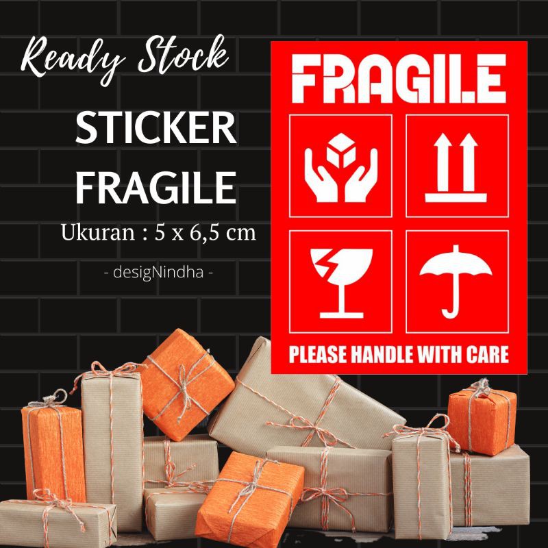 

Stiker Fragile || awas pecah belah || handle with care