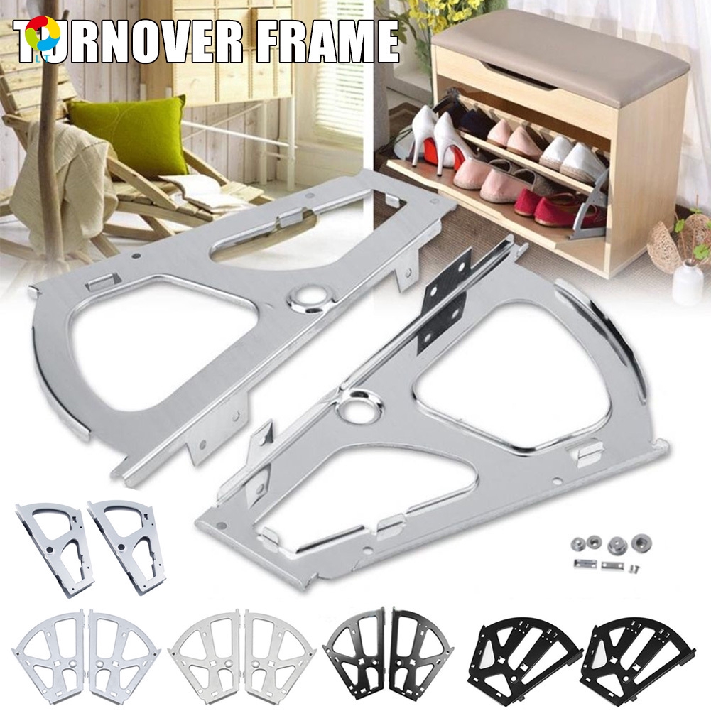 2 Pcs Flip Frame Rack Shoe Shelf Hinge Hardware Accessories For Cabinet Home Shopee Indonesia