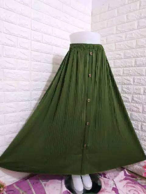 Aulia - Rok Plisket Kancing Premium Jumbo//Rok plisket Kancing