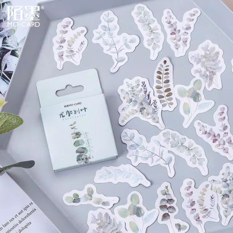 Sticker daun tanaman plant leaf stiker lucu cute kawaii scrapbook kpop