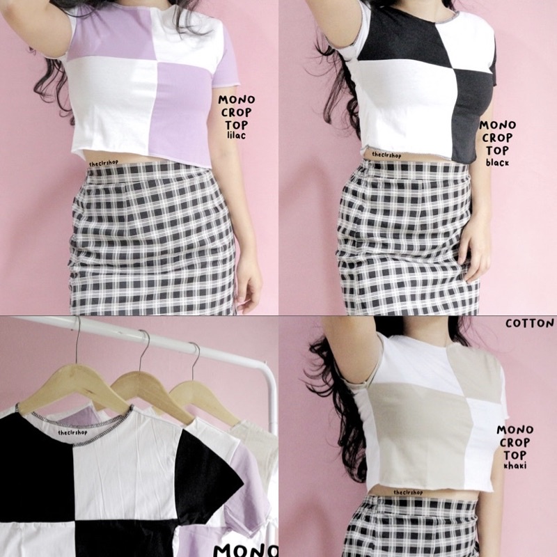 MONO CROP TOP/DRAGON CROP TOP/LINE CROP TOP COTTON 30s THECLRSHOP