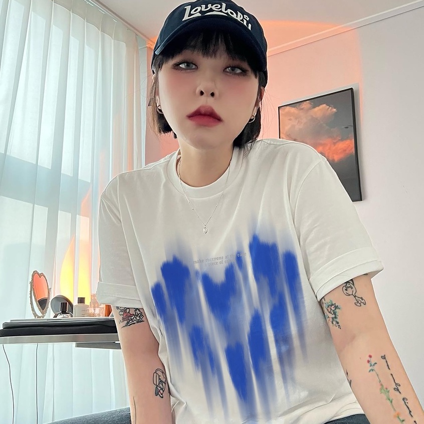 100% Katun Graphic Tee Kaos Hitam Atasan Wanita Lengan Pendek Oversize Printed T-shirt Baju Wanita Kekinian Korean Style