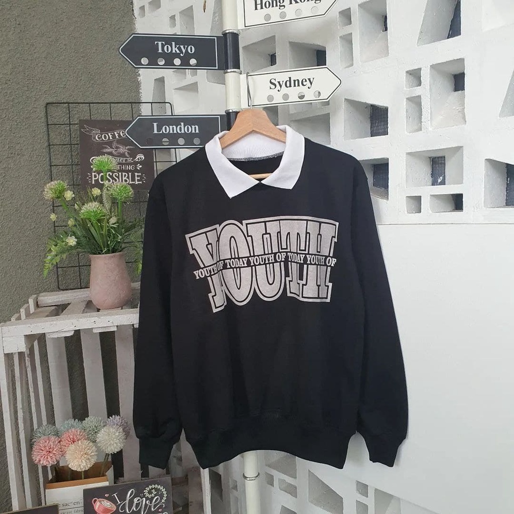 Nara Grosir - Youth Colar Sweater | Sweater Pria dan Wanita