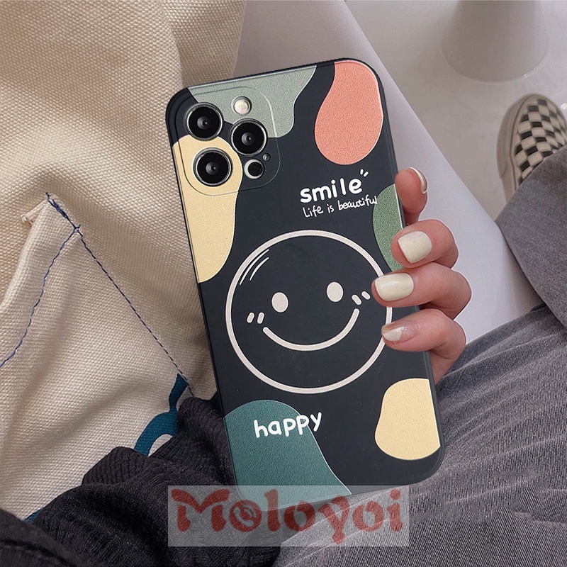 Soft Case Tpu Motif Smile Untuk Iphone 8 6 6S 7 Plus 13 11 12 Pro Max Xr X Se 2020 Xs Max