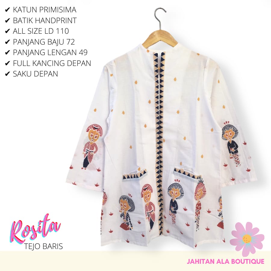 Blus rosita tejo baris batik solo atasan kerja