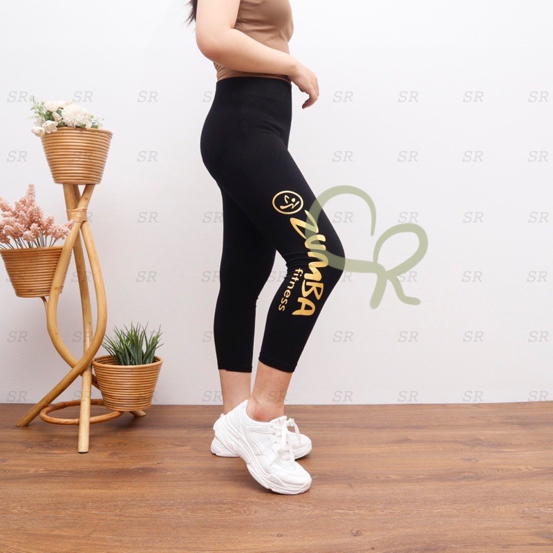 Legging Senam Zumba Wanita Import Pendek 7/8 Melar Jumbo