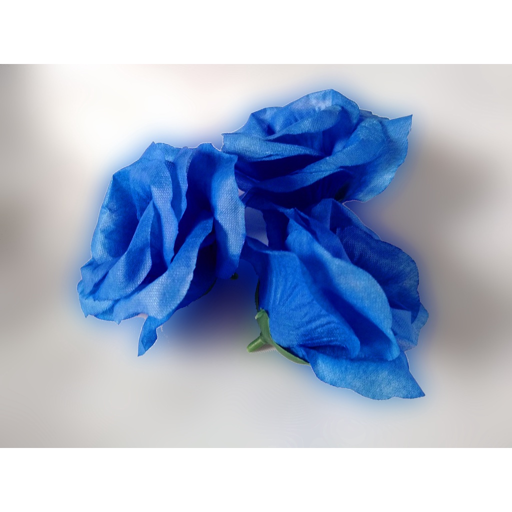 Bunga Plastik Mawar Kuntum Kelopak Rose Artificial Backdrop Dekorasi Seserahan Hantaran Mahar-A7-Biru Tua