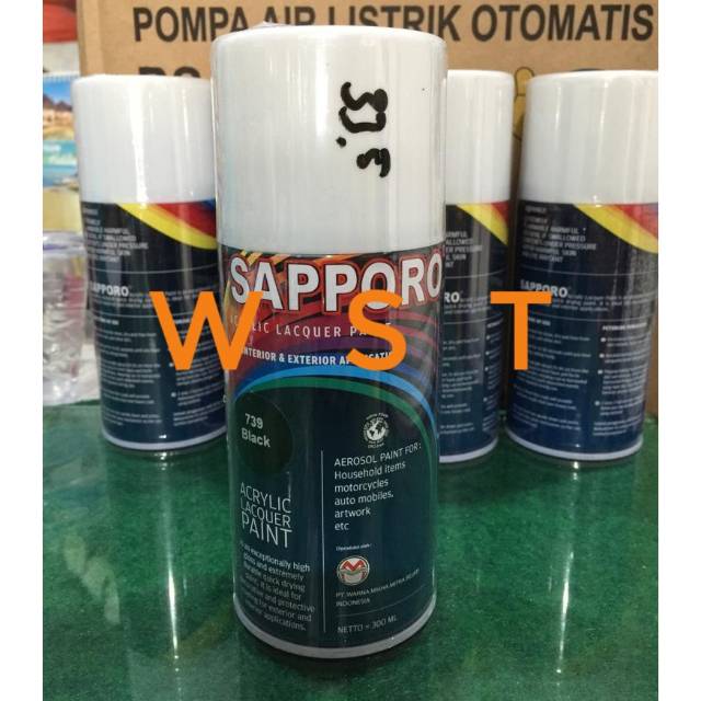 Cat Semprot Pilox Pylox Hitam Kilat 739 BLACK SAPPORO