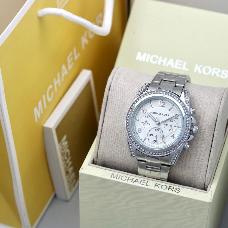 Jam Tangan Wanita Mk Tali rantai Stainless Free box