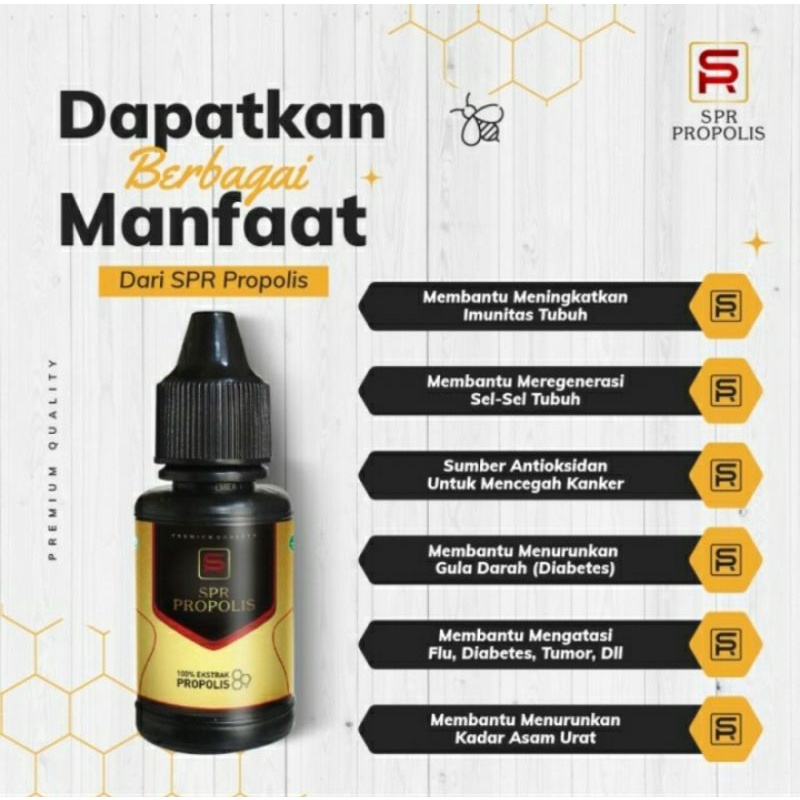 Beli 1 Gratis 1 PROPOLIS Premium Jaga Kesehatan dengan SPR PROPOLIS Obat Asam Lambung, Kanker, Diabetes, Kolesterol, Asam Urat, Nyeri Sendi Ampuh Herbal Tetes BPOM SPR PROPOLIS Isi Lebih Banyak 15ml x 2 botol